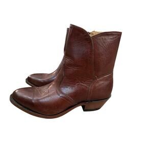 Boulet Men’s Brown Leather Round Toe Side Zip Western Boots Size 9.5 wide